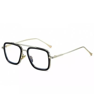 Очки Dervin Unisex Adult Light Blocking Cut Zero Power Anti-Glare Retro Square Eyeglasses, оправа Tony Stark для защиты глаз