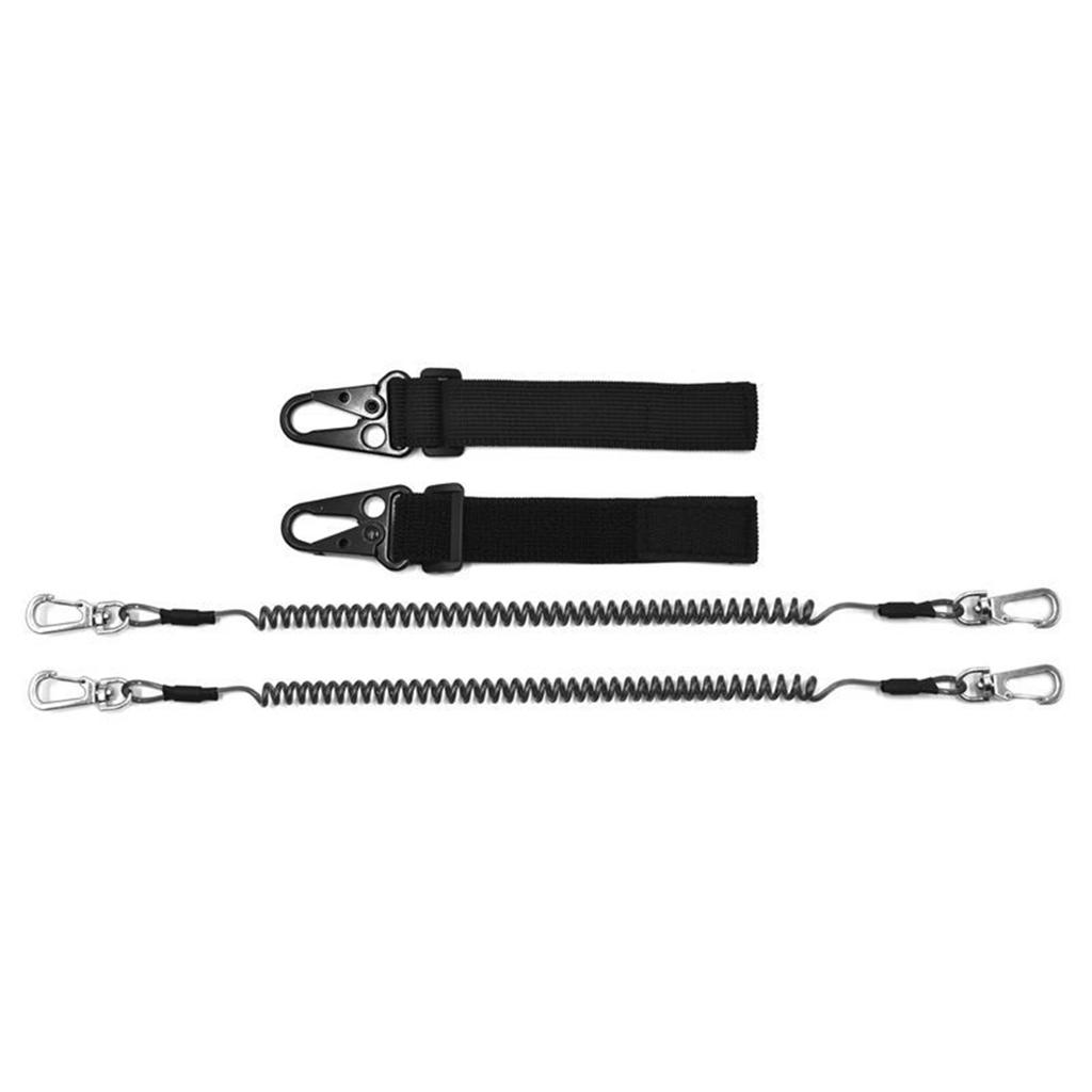 1pc/2pcs Tie Belt Wrap Strap Fishing Casting Rods Holder Belt Metal Buckle Strap Fishing Pole Tether with Coiled Lanyard