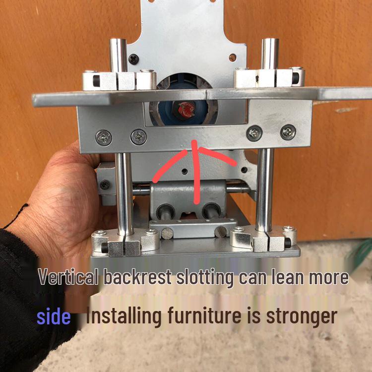Woodworking Edge Trimmer & Slotting Jig: Portable Tenoning and Side Hole Tool for Wardrobe Cabinet Panels.