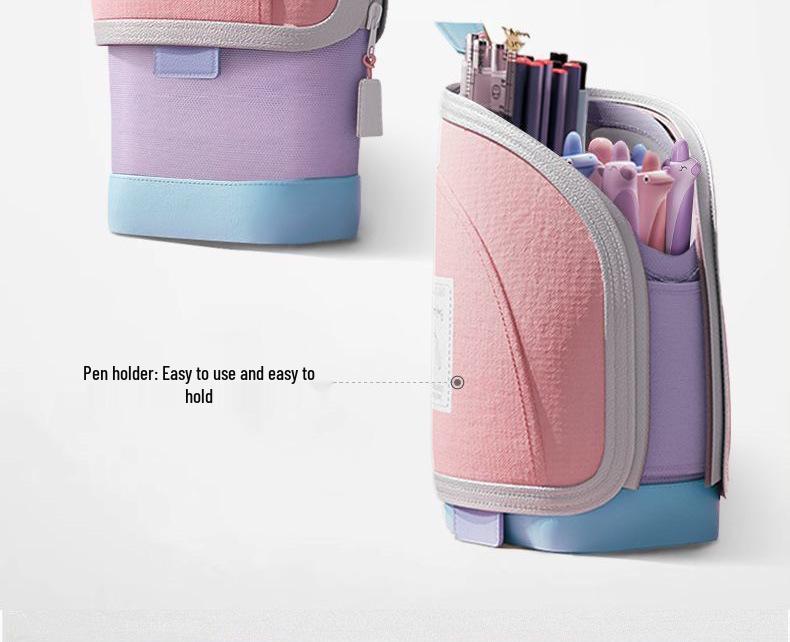 Вместительный выдвижной пенал-подставка для учеников начальной школы