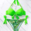 2024 European & American Bandage Bikini Swimwear Set - Women's New Print