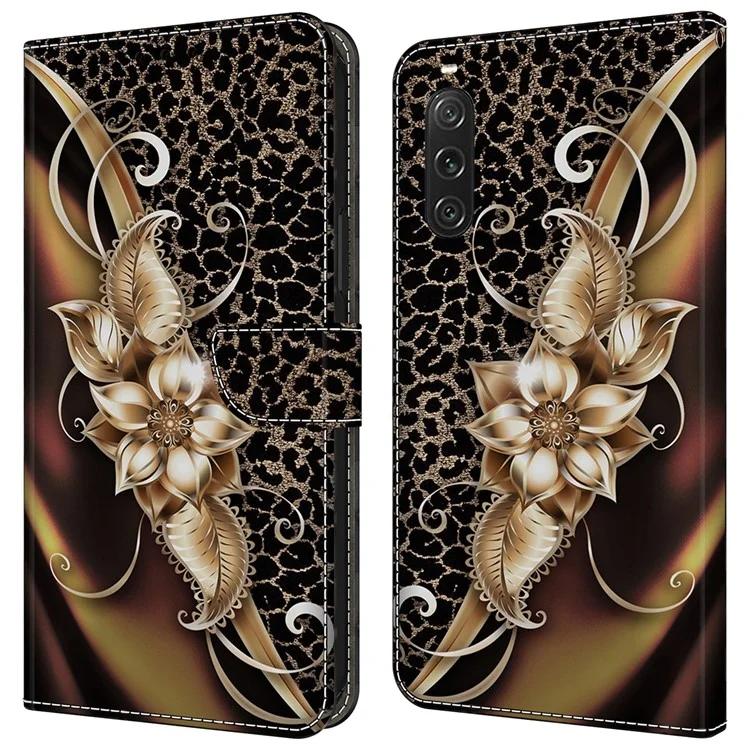 For Sony Xperia 10 V Wallet Phone Case Pattern Printing PU Leather Flip Cover - Flower Vine