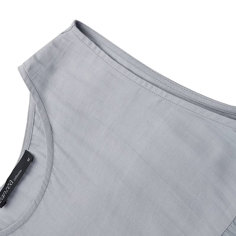 Stylish Women's Tiered Sundress Solid Summer Dress Casual Sleeveless O-neck Robe Oversized Dress