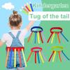 Outdoor Children Tail Pulling Game with 6 Colorful Belts Kindergarten Garden Lawn