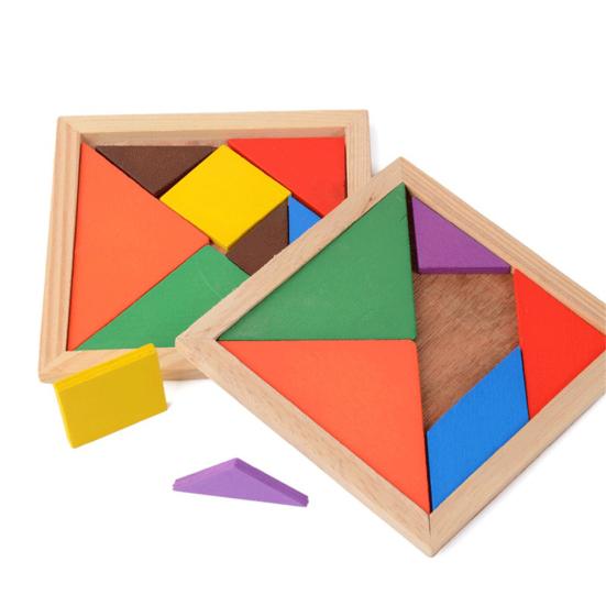 Красочные деревянные головоломки-головоломки Tangram для детей
