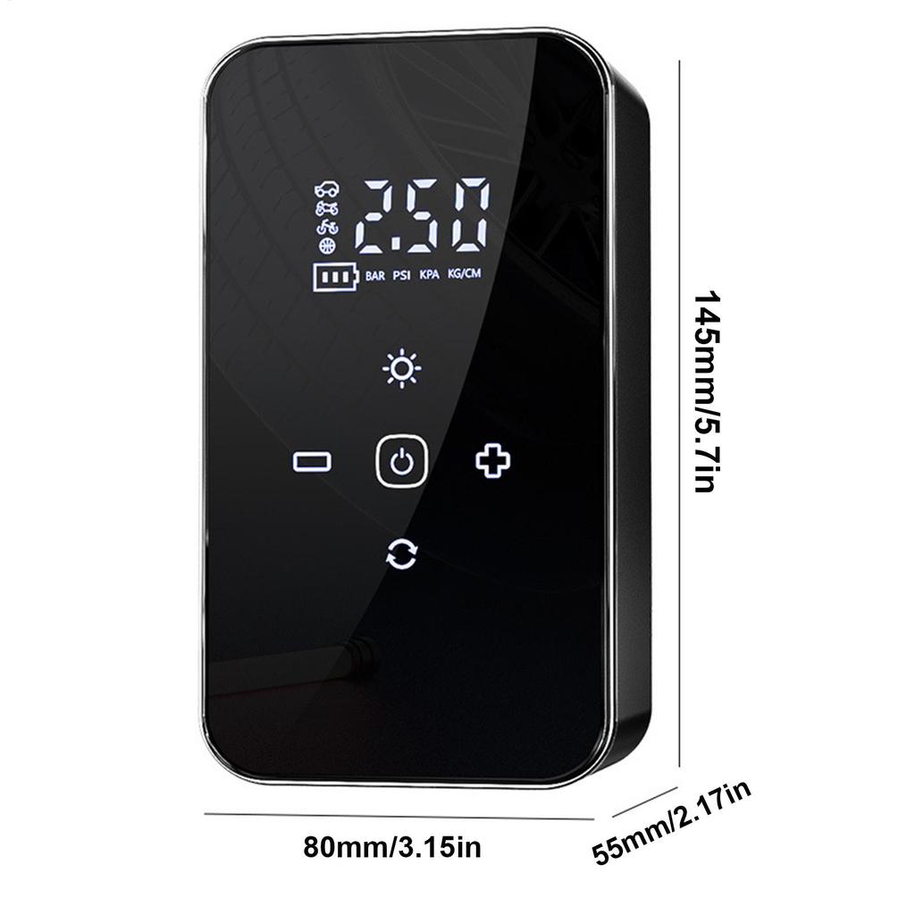 Беспроводной воздушный насос Сенсорный экран Электрический воздушный насос Электрический насос для накачивания шин Перезаряжаемые автомобильные аксессуары для велоспорта