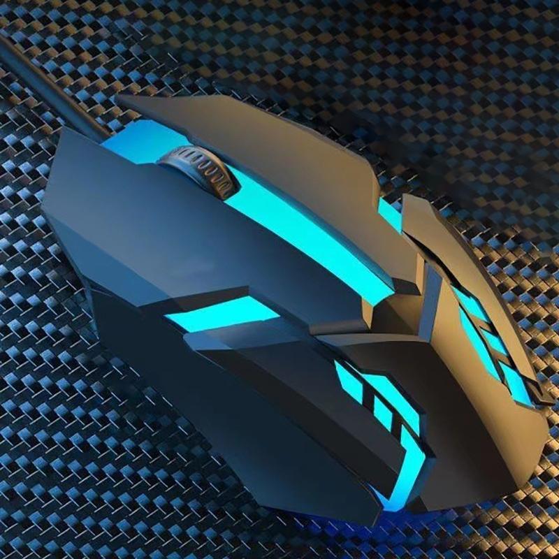 Спортивная светодиодная светящаяся проводная мышь с подсветкой USB для настольного компьютера ноутбука, бесшумная офисная игровая мышь