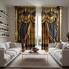 2 шт. штор с цифровой печатью HD имитация ламбрекена желтое кружево в европейском и американском стиле вышивка бахрома для дома