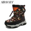 Children Winter Boots Plush Waterproof Fabric Non-Slip Girl Boy Snow Boots Fashion Warm Shoes