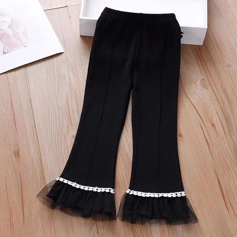 Леггинсы для девочек на весну и осень Стильные брюки для верхней одежды Детские микро-клеш брюки Модные брюки для малышей