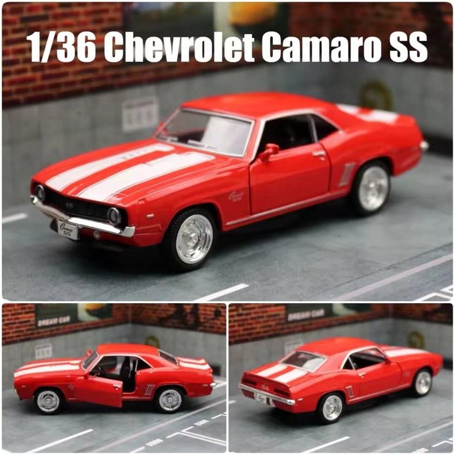 1969 Chevrolet Camaro SS Ретро Суперкар 5-дюймовая Металлическая Машинка Симуляция Литой & Игрушечный Транспорт RMZ city 1:36 моделей из сплава, подарки для детей