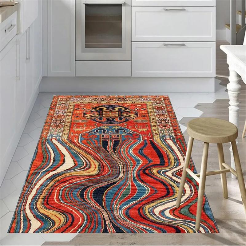 Traditional Oriental Rug Mid Century Design Rug Digital Graphics Design for Luxry Vibe Living Room Rug Cool Shapes Rug Non Slip
