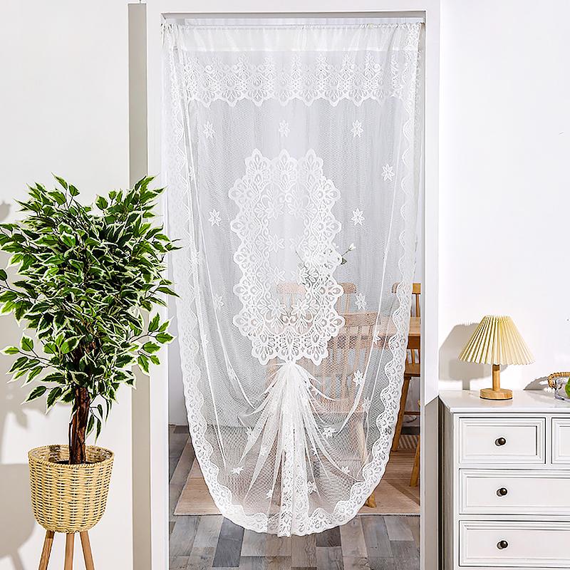 1Pc Pulling Curtain French Lace Fashion Insect Prevention Aesthetic Beauty Door Curtain Polyester Decorative Pattern
