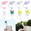 Proof Straw Tips Airtight Drinking Dust Cap Silicone Straw Plug Cartoon Plugs Cover Cup Accessories