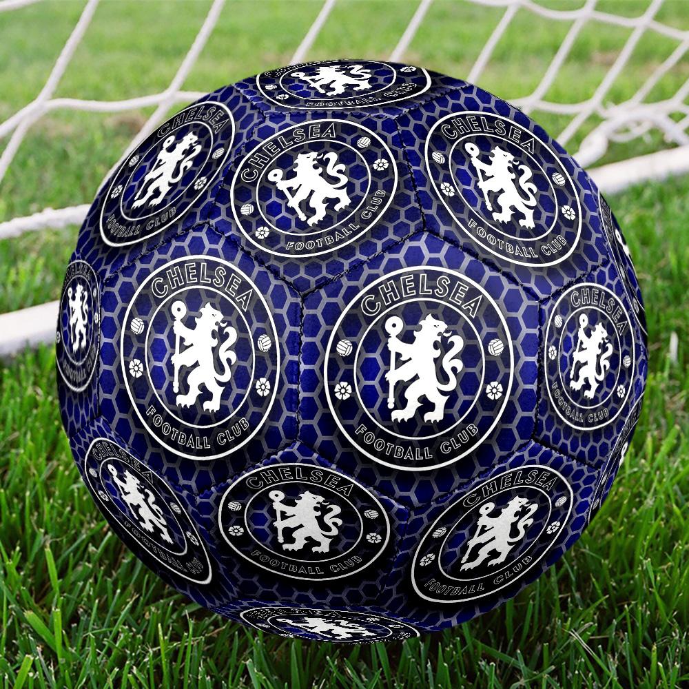 Chelsea England-2 Indoor Soccer Ball Colorful All Ages Machine Stitched PVC Competition Ready Durable High-Bounce SIZE 5 Football.