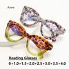 Polygon Leopard Reading Glasses Women Anti Radiation Blue Light Blocking Lens Readers Eyeglasses For Sight 0 To +4.0 Presbyopia