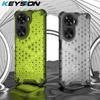 KEYSION Shockproof Armor Case for Huawei Nova 12 SE 12s Silicone+PC Transparent Honeycomb Phone Cover for Huawei Nova 12 SE 12i