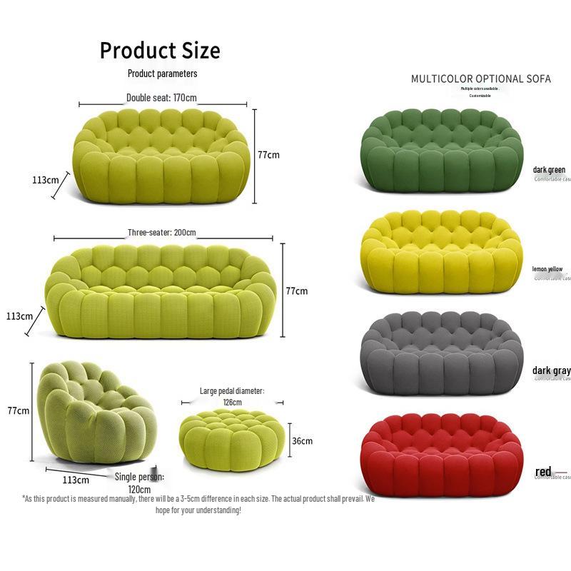 Roche Bobois Italian Modern Minimalist Bubble Sofa - Curved, Luxurious, Designer Piece for Living Room.