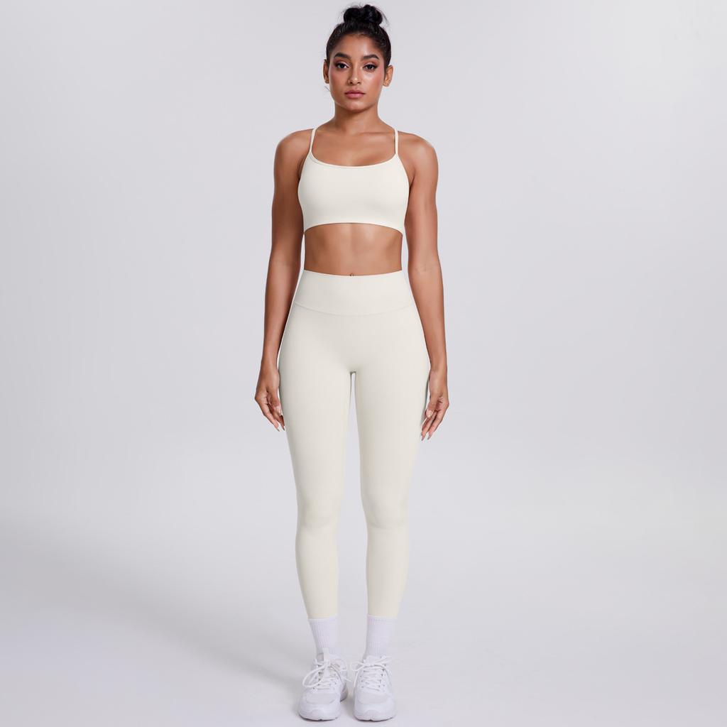 New Cross Suspender Beautiful Back Sports Bra Set, Cloud Sensing Quick Drying Tight Yoga Suit, Outdoor Running Fitness Two-Piece Set For Women