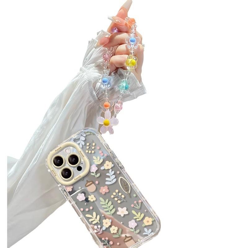 Full Screen Flower Chain Suitable for Apple 16promax Mobile Phone Case IPhone 14plus Mirror 13mini/xs