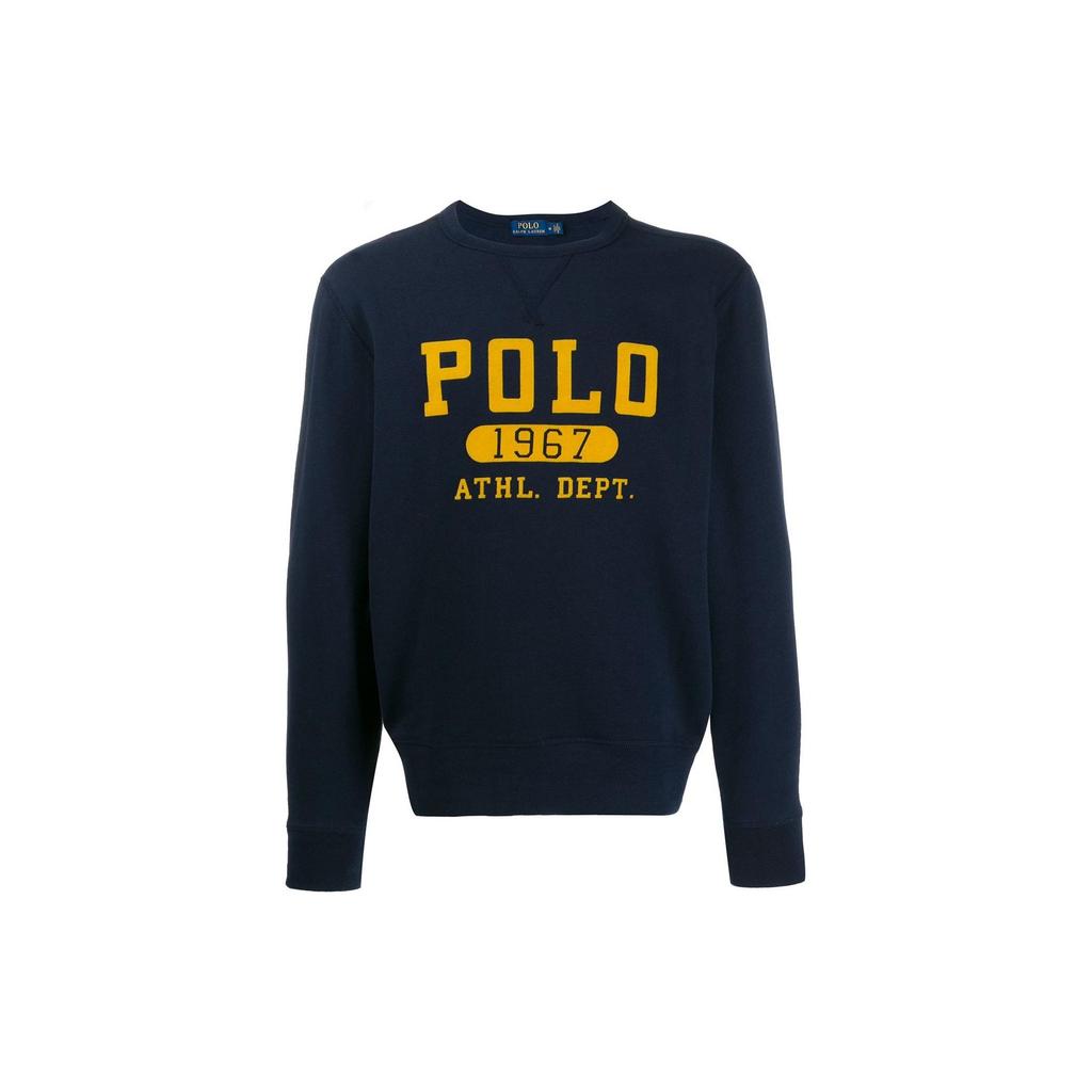 Polo Ralph Lauren Ss23 Логотип Буквы Цифры Печать Круглый вырез Длинный рукав Толстовка Мужская толстовка Темно-синий 710766798-001