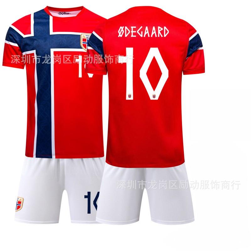Men Women Soccer Training Jersey Norway Home Kit 2026 Harland 10 Erdal Short Sleeve Sportswear Running Football Basketball