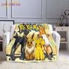 Модное одеяло Pokemon Пикачу Фланелевое постельное покрывало Мягкое 3D-печатное мультяшное покрывало Диванное Покрывало для путешествий Кемпинга Детское одеяло
