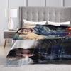 Leons Kennedy Residents Evils Warm Soft Blanket  Students Plush Throw Blanket Pattern Couch Chair Flannel Bedspread Bed Cover