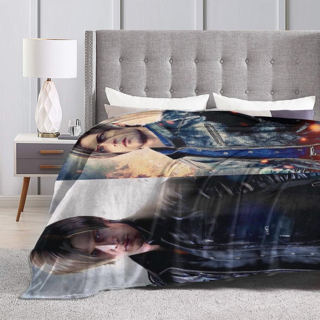 Leons Kennedy Residents Evils Warm Soft Blanket Students Plush Throw Blanket Pattern Couch Chair Flannel Bedspread Bed Cover