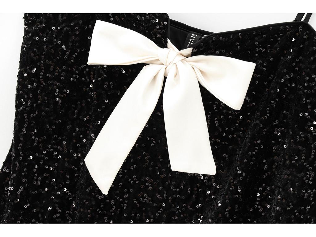 Ретро платье-майка без рукавов приталенного силуэта с бантом для женщин – Короткая юбка