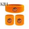 Sports Headband 1 Set Kids Wristband Ball Embroidery Stretch Breathable Bright Colored Sweat Absorbing Boys Girls Knitted Basketball Volleyball Wrist