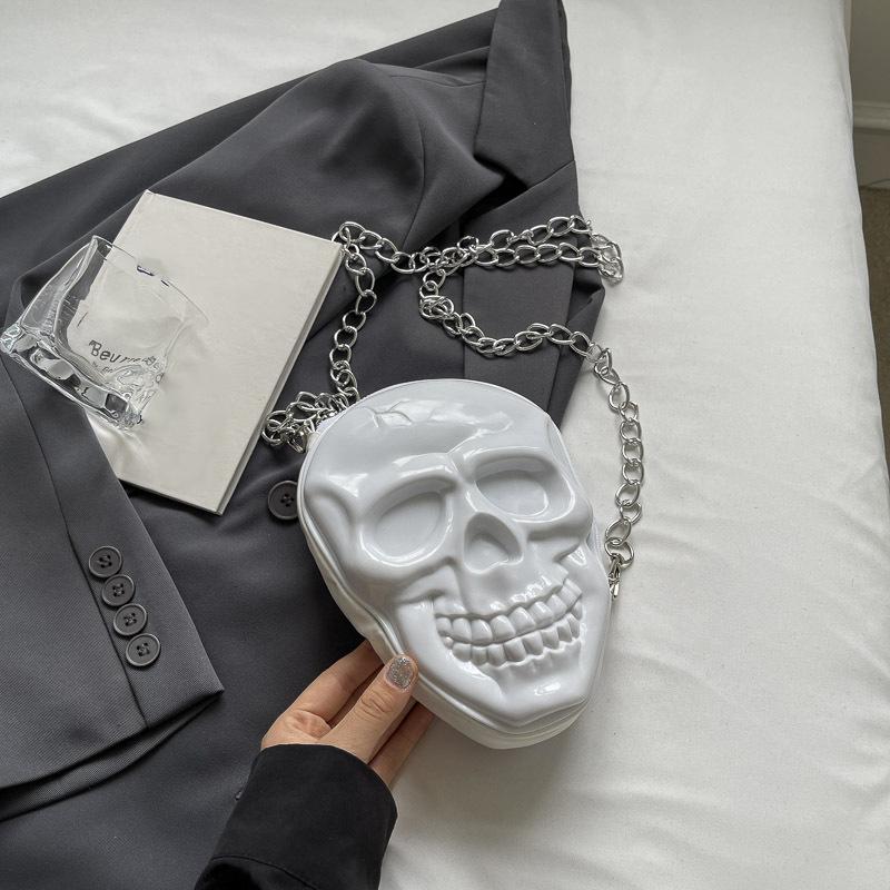 Милая сумка на плечо с рисунком из мультфильма «Хэллоуин», забавная сумка с изображением черепа призрака из искусственной кожи, сумка на молнии, кошелек, маленькая сумка через плечо для телефона