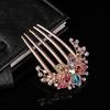 Luxury Hair Accessories Elegant Hair Comb Inlaid Flower Hairpin Shiny Rhinestone