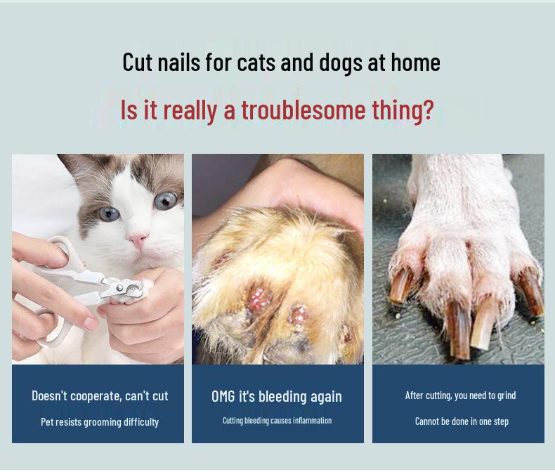 Автоматическая аккумуляторная USB машинка для стрижки когтей питомцев со светом - для собак и кошек