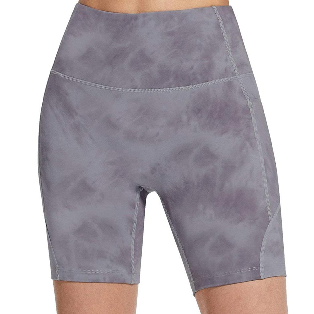 Женские шорты для йоги с высокой посадкой, облегающие, с эффектом подтяжки бедер, окрашенные методом печати