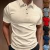 Men S Short Sleeve Polo Shirt Button Pocket Loose Summer Top