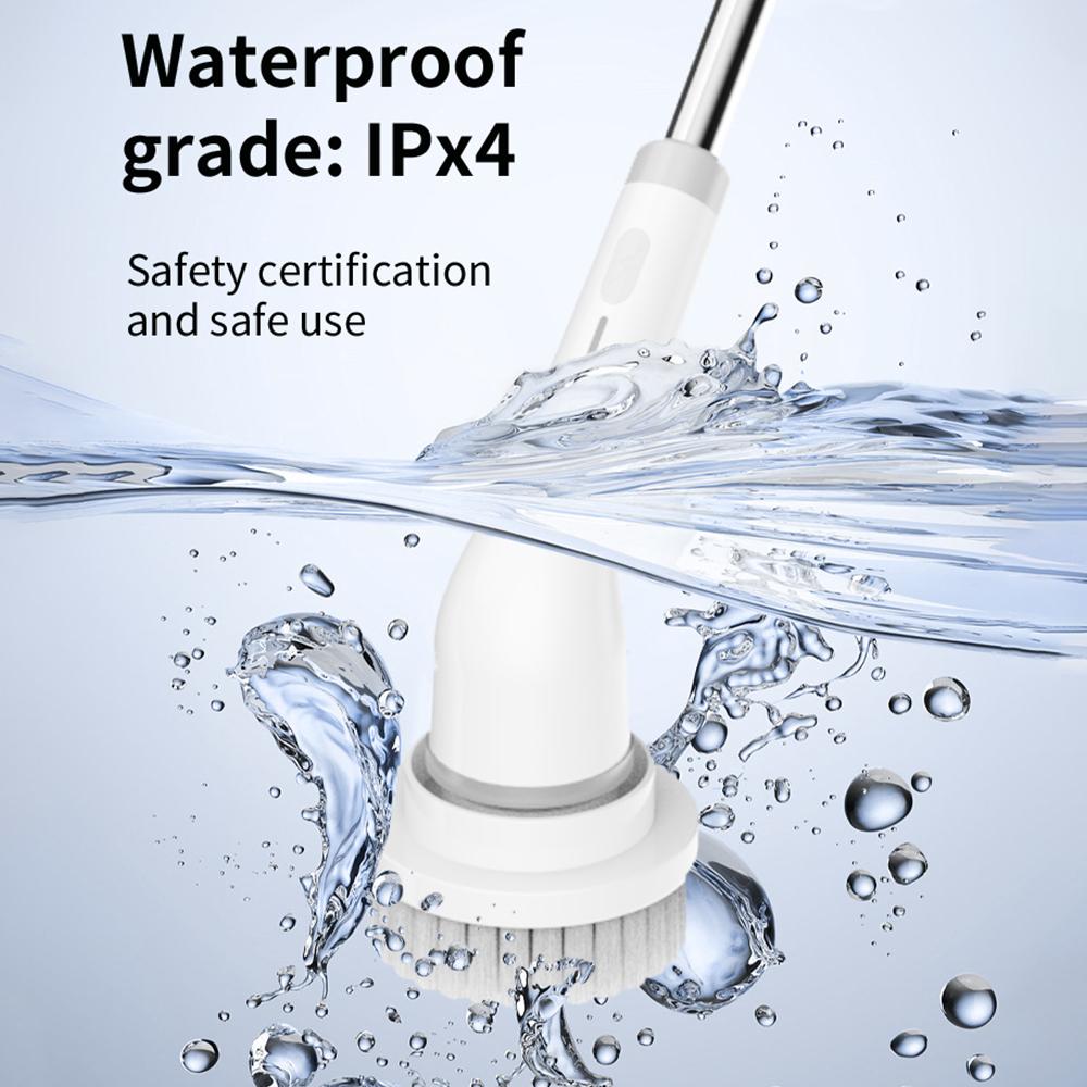 Cordless Electric Spin Scrubber 2 Speeds Power Cleaning Brush Scrubber with 7 Replaceable Brush