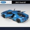 Welly 1/24 Ford GT 2017 Суперкар Модель автомобиля из сплава Литые игрушечные транспортные средства Моделирование Хобби Коллекционные игрушки для автомобилей Подарок на день рождения для детей