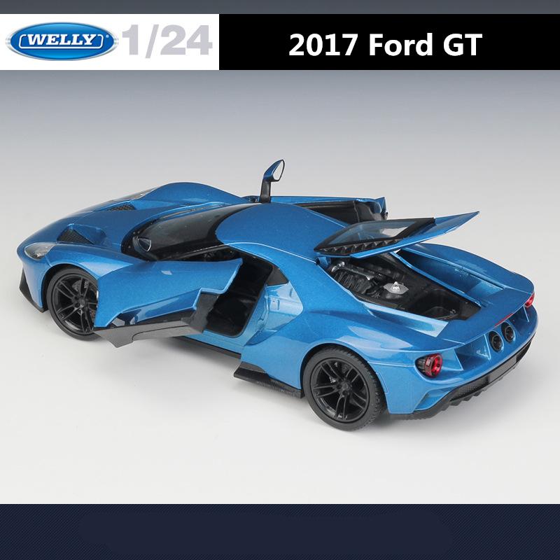 Welly 1/24 Ford GT 2017 Суперкар Модель автомобиля из сплава Литые игрушечные транспортные средства Моделирование Хобби Коллекционные игрушки для автомобилей Подарок на день рождения для детей