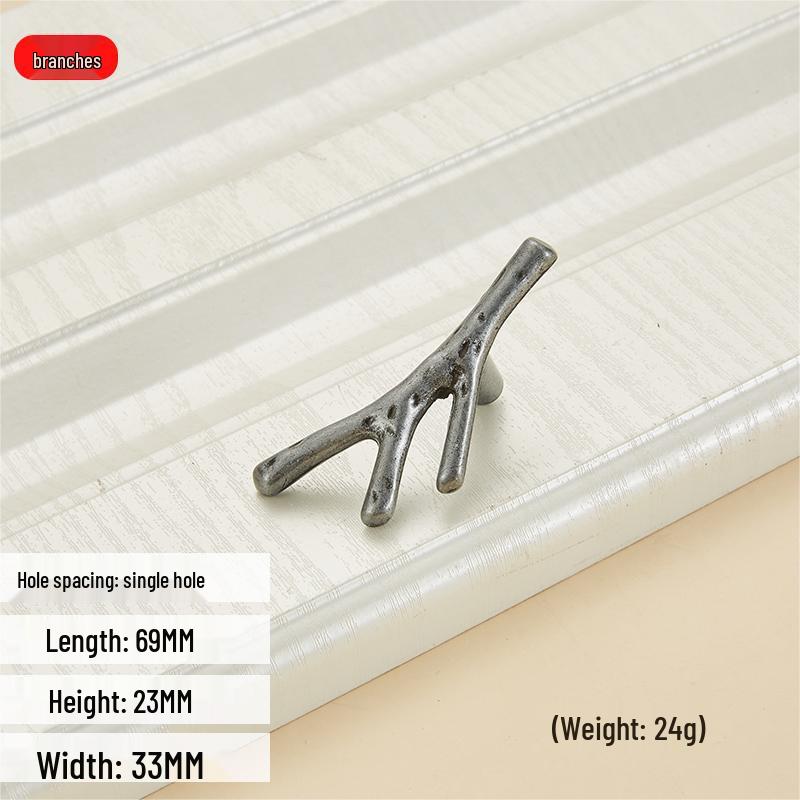 European Retro Black Branch Handle for Modern Kitchen or Wardrobe