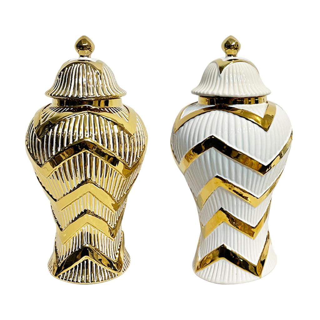 Керамическая ваза для цветов банка для хранения высотой 16,5 дюймов декоративная ручная работа с крышкой