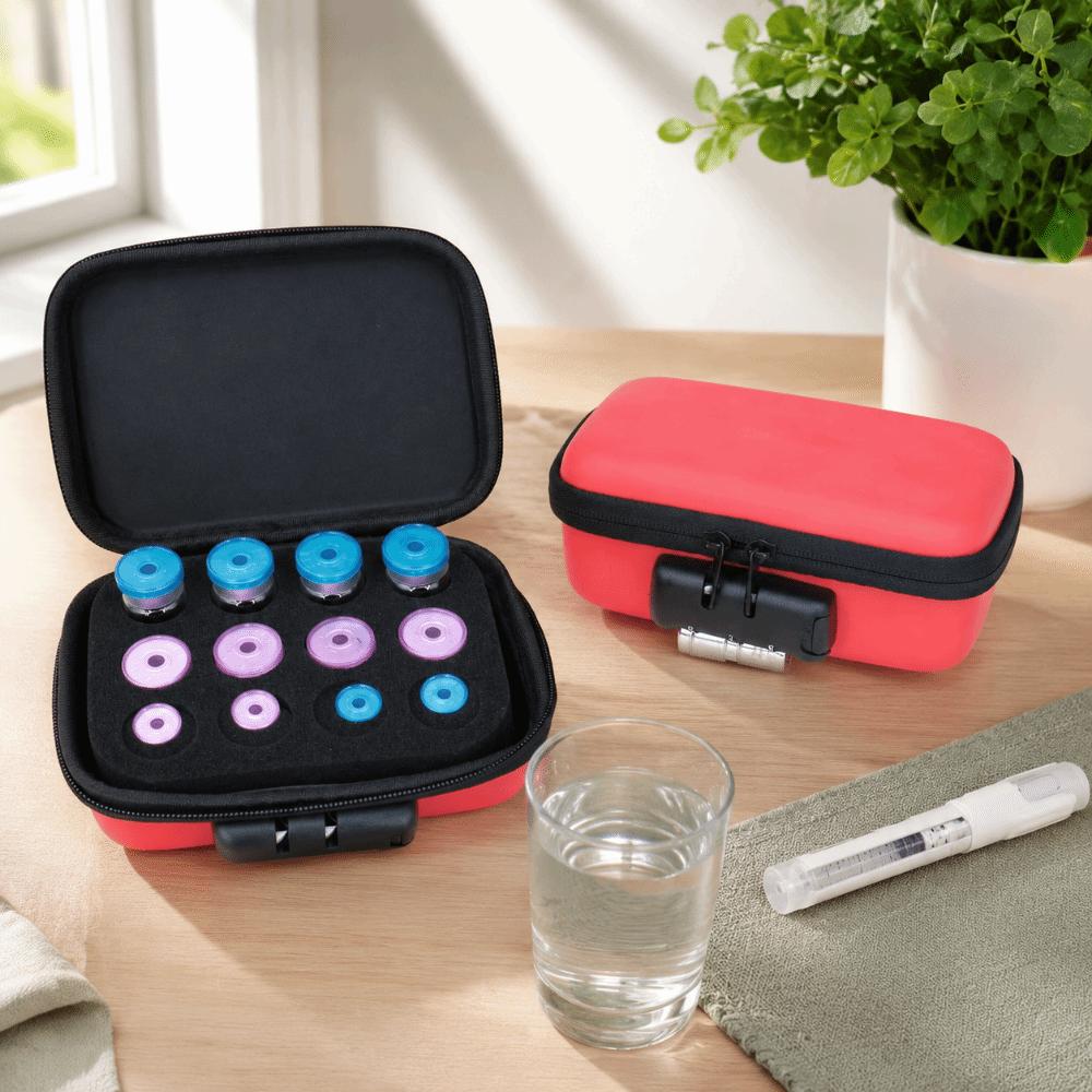Waterproof Insulin Vial Protector Multiple Slots Essential Oils Carrying Box Travel Use