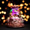 Snow Globe Music Box Color LED Light Crystal Ball Automatic Snowfall Popular Birthday Christmas Gift for Girls Women Girlfriends Merry-Go-Round