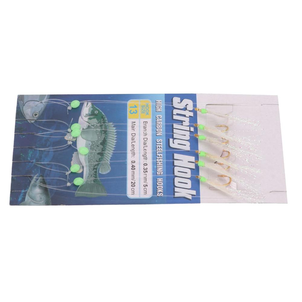 5 Sets Soft Fish Skin Fishing Rigs with Luminous Beads Fishing Lure Rigs  Saltwater Fishing