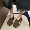 Летняя обувь Женская 2025 Новые Повседневные Балетки С Закрытым Носком Сандалии Ретро Слипоны Летние Лоферы Нескользящие Удобные Сандалии Обувь