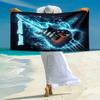 1PC Custom Name Electric Guitar Energy Beach Towel Highly Absorbent And Sand-Resistant Towel for Swimming, Pool, Yoga, And Travel Lightweight