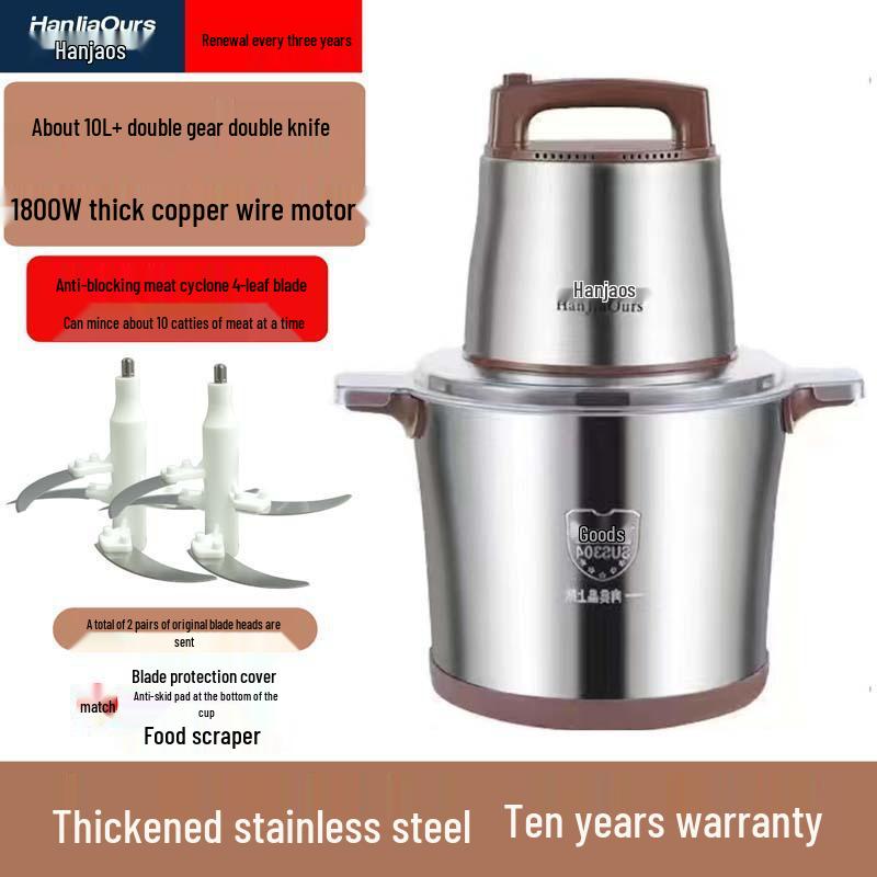 High-Power Multi-Functional Meat Grinder & Food Processor - Dough, Chili, Garlic, Ginger, Meat Paste