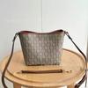 Niche light luxury ophidia inspired design, full of printed magnetic buckle single shoulder crossbody bucket bag simple