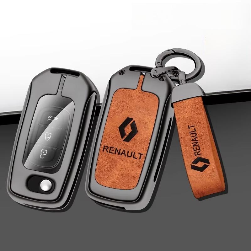 Interior Stickers Car Key Case Cover For Renault Koleos Kadjar Captur Megane Talisman Espace Clio Zoe Scenic 4 Arkana Dacia Sand