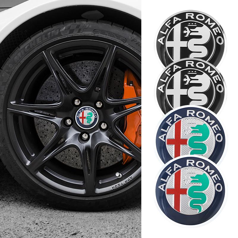 Car Stickers For Alfa Romeo Car Wheel Hub Center Cap Metal Emblem Stickers For Alfa Romeo Giulietta GT 159 147 156 Mito Brera Gi